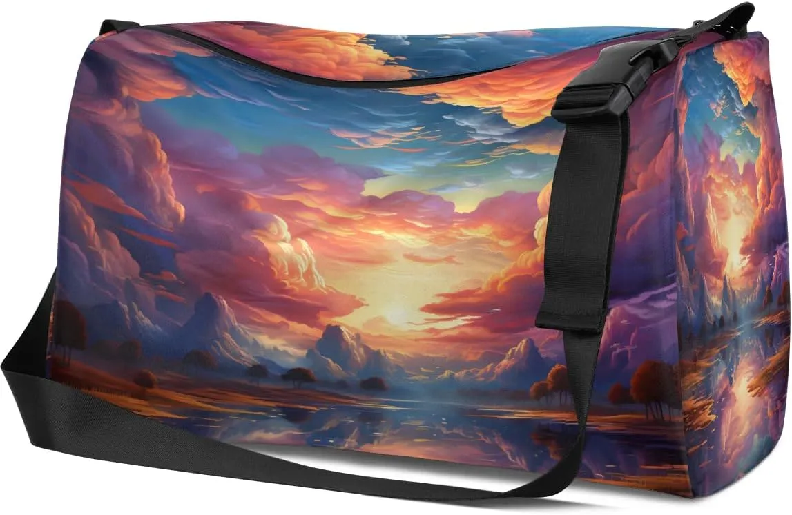 Gym Bags for Men 14.8 Inch Lightweight Carry On Bags for Airplanes Waterproof Duffle Bag for Travel, Abstract Print Cute