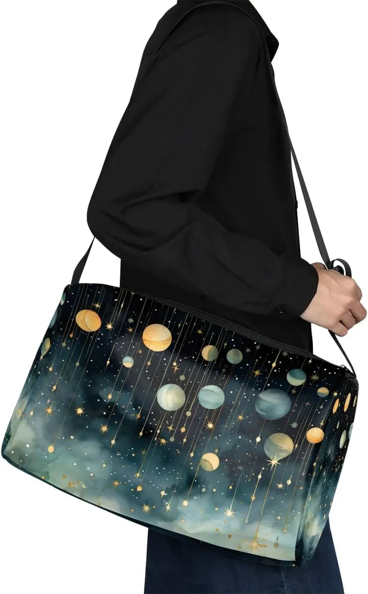 Gym Bags for Men 14.8 Inch Lightweight Carry On Bags for Airplanes Waterproof Duffle Bag for Travel, Abstract Printings Graceful