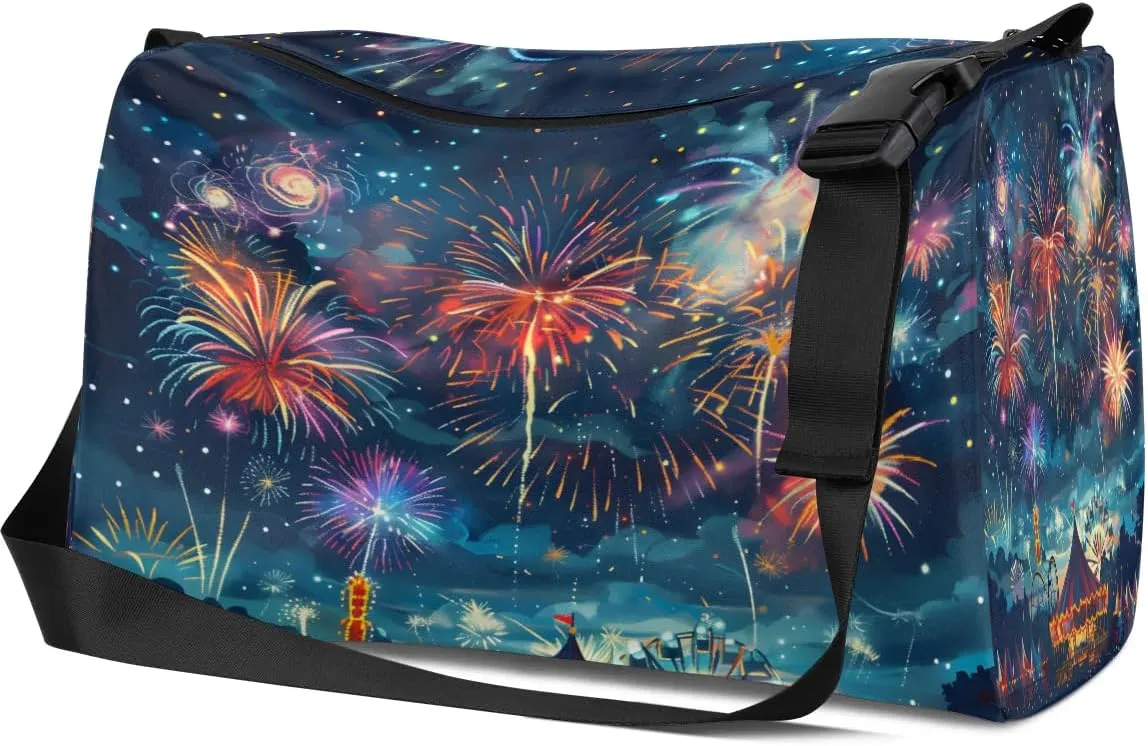 Gym Bags for Men 14.8 Inch Lightweight Carry On Bags for Airplanes Waterproof Duffle Bag for Travel, Amusement Park Pattern