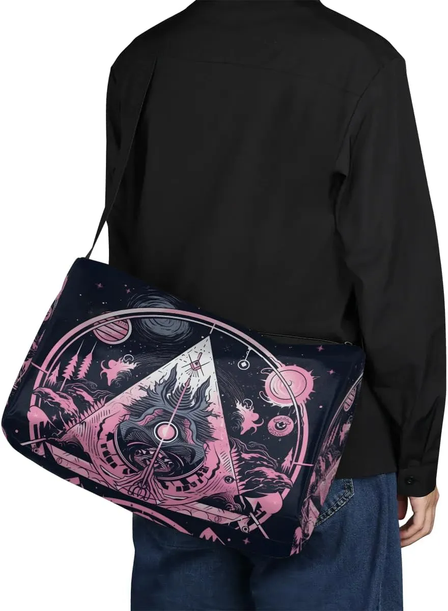 Gym Bags for Men 14.8 Inch Lightweight Carry On Bags for Airplanes Waterproof Duffle Bag for Travel, Magic Array Retro Print