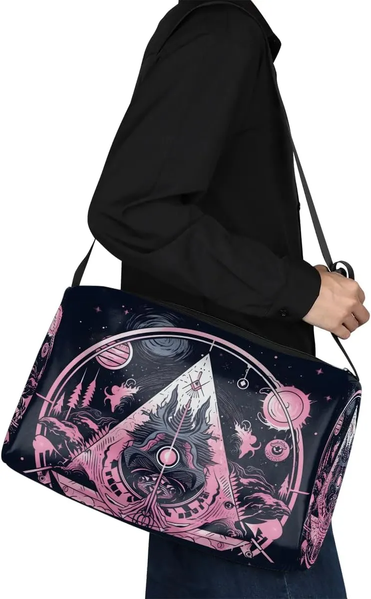 Gym Bags for Men 14.8 Inch Lightweight Carry On Bags for Airplanes Waterproof Duffle Bag for Travel, Magic Array Retro Print