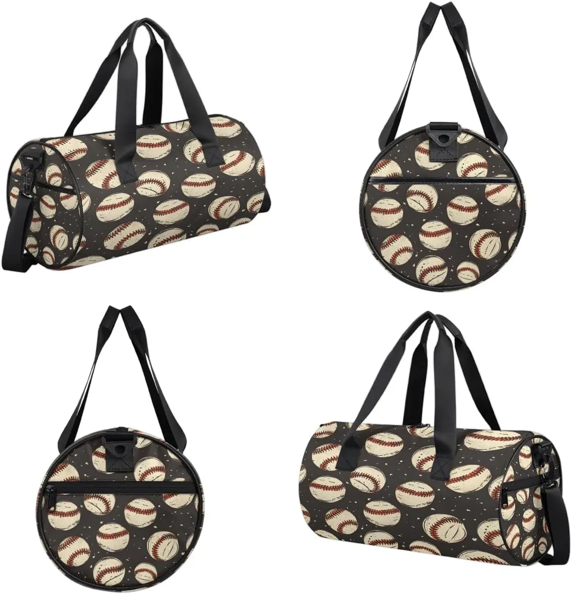 Gym Bags for Men Women Baseballs Prints Sports Duffel Bags Carry On Travel Duffle Bag with Detachable Adjustable Shoulder Strap Overnight Weekender Bag