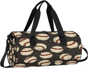 Gym Bags for Men Women Baseballs Prints Sports Duffel Bags Carry On Travel Duffle Bag with Detachable Adjustable Shoulder Strap Overnight Weekender Bag