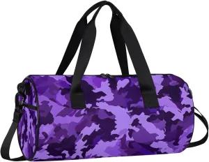 Gym Bags for Men Women Beautiful Camouflage Sports Duffel Bags Carry On Travel Duffle Bag with Detachable Adjustable Shoulder Strap Overnight Weekender Bag