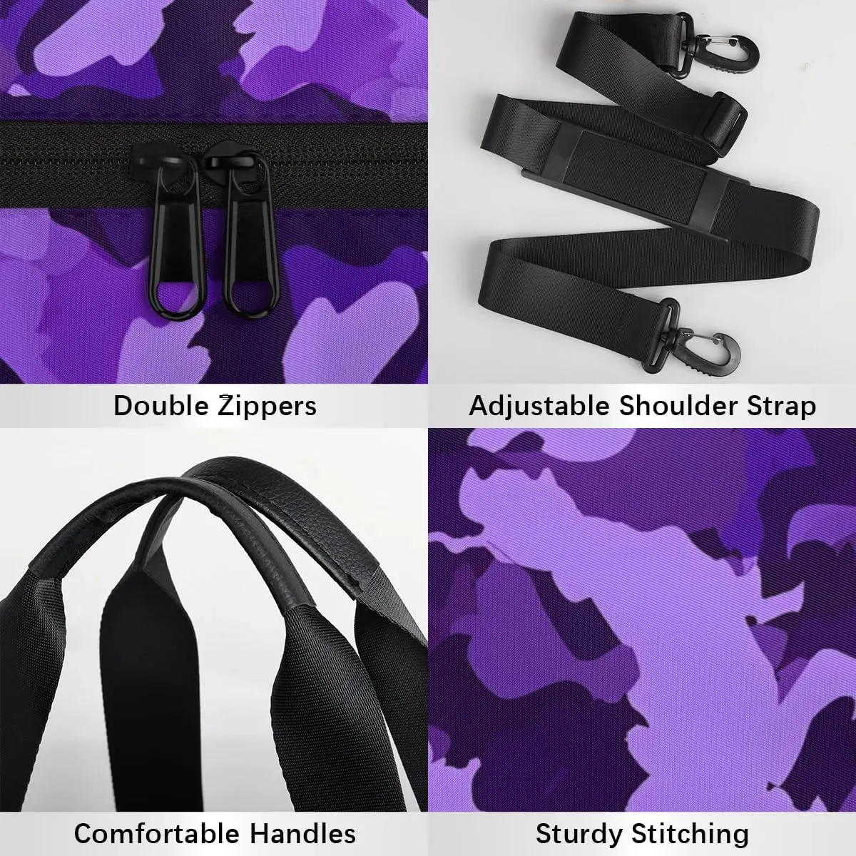 Gym Bags for Men Women Beautiful Camouflage Sports Duffel Bags Carry On Travel Duffle Bag with Detachable Adjustable Shoulder Strap Overnight Weekender Bag