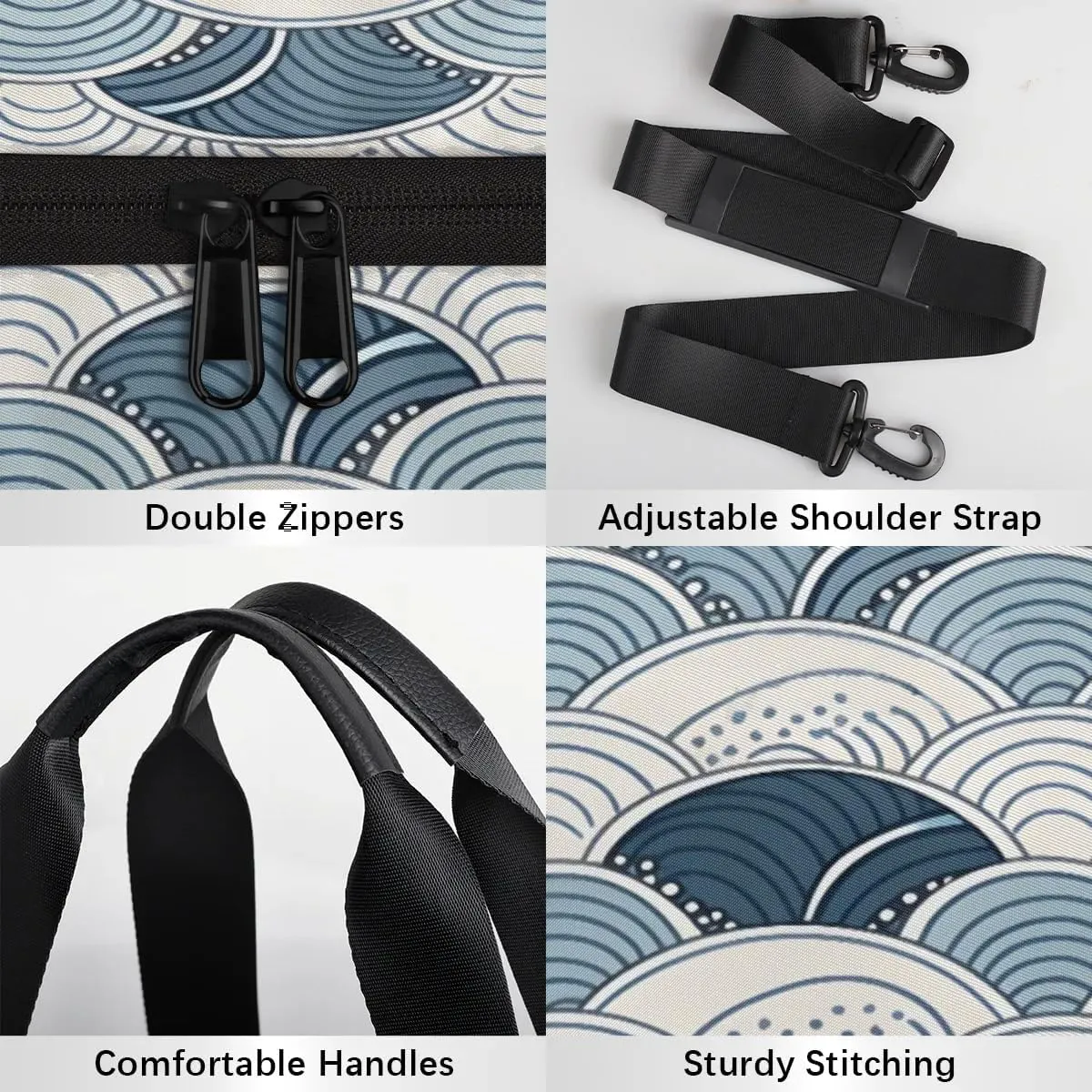 Gym Bags for Men Women Boho Print Sports Duffel Bags Carry On Travel Duffle Bag with Detachable Adjustable Shoulder Strap Overnight Weekender Bag