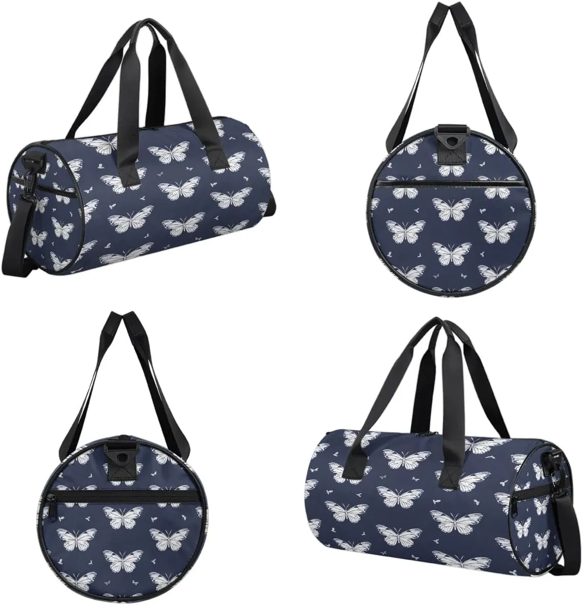 Gym Bags for Men Women Butterflies Pattern Sports Duffel Bags Carry On Travel Duffle Bag with Detachable Adjustable Shoulder Strap Overnight Weekender Bag