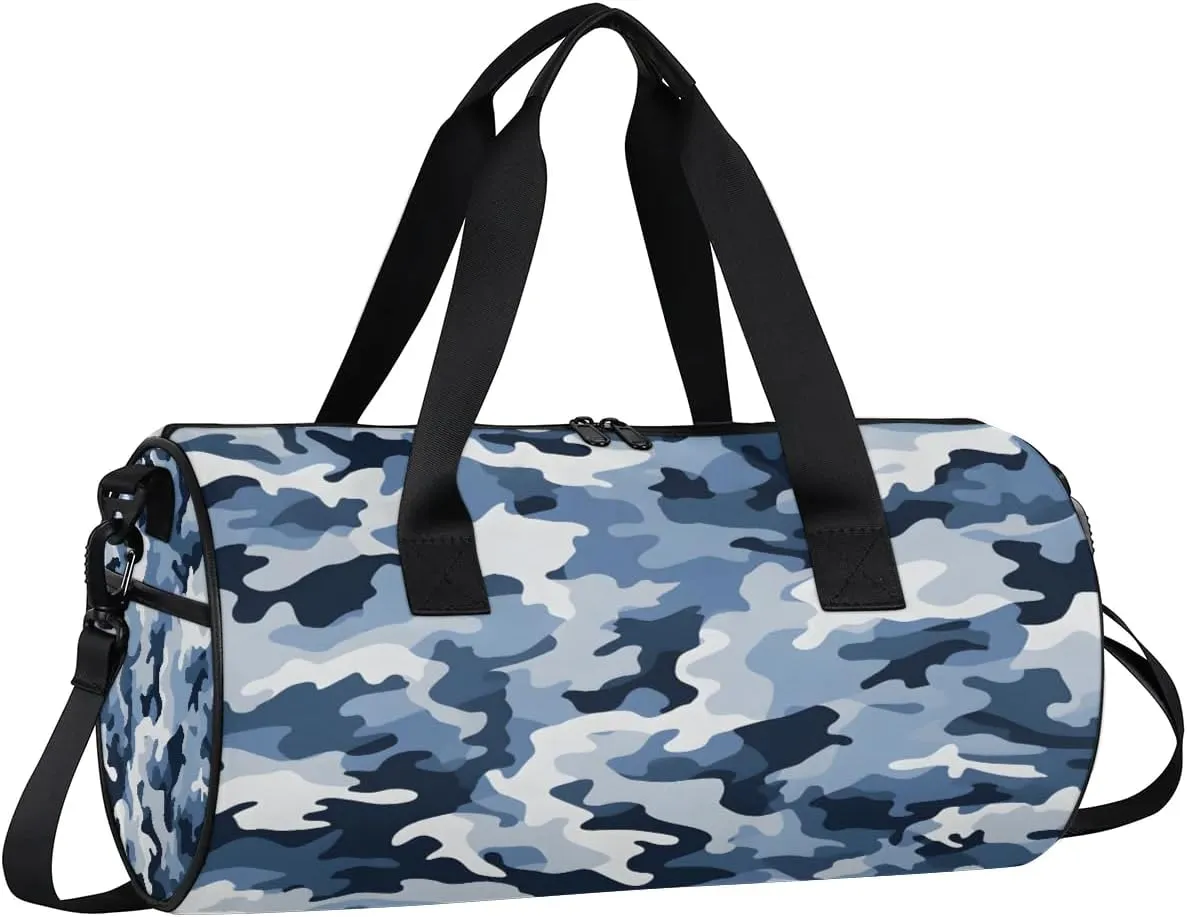Gym Bags for Men Women Classic Camo Sports Duffel Bags Carry On Travel Duffle Bag with Detachable Adjustable Shoulder Strap Overnight Weekender Bag
