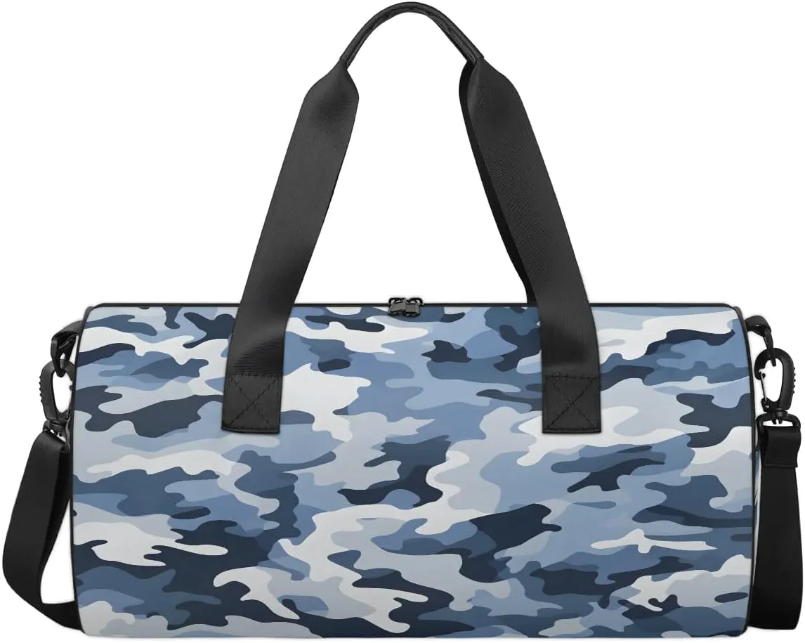 Gym Bags for Men Women Classic Camo Sports Duffel Bags Carry On Travel Duffle Bag with Detachable Adjustable Shoulder Strap Overnight Weekender Bag