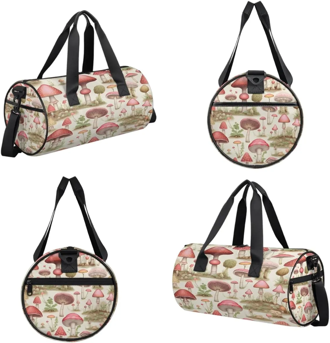 Gym Bags for Men Women Cute Mushroom Sports Duffel Bags Carry On Travel Duffle Bag with Detachable Adjustable Shoulder Strap Overnight Weekender Bag