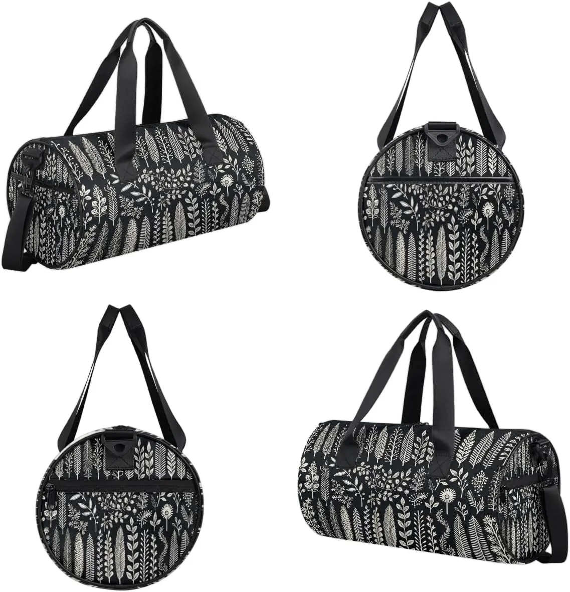 Gym Bags for Men Women Leaves Plants Sports Duffel Bags Carry On Travel Duffle Bag with Detachable Adjustable Shoulder Strap Overnight Weekender Bag