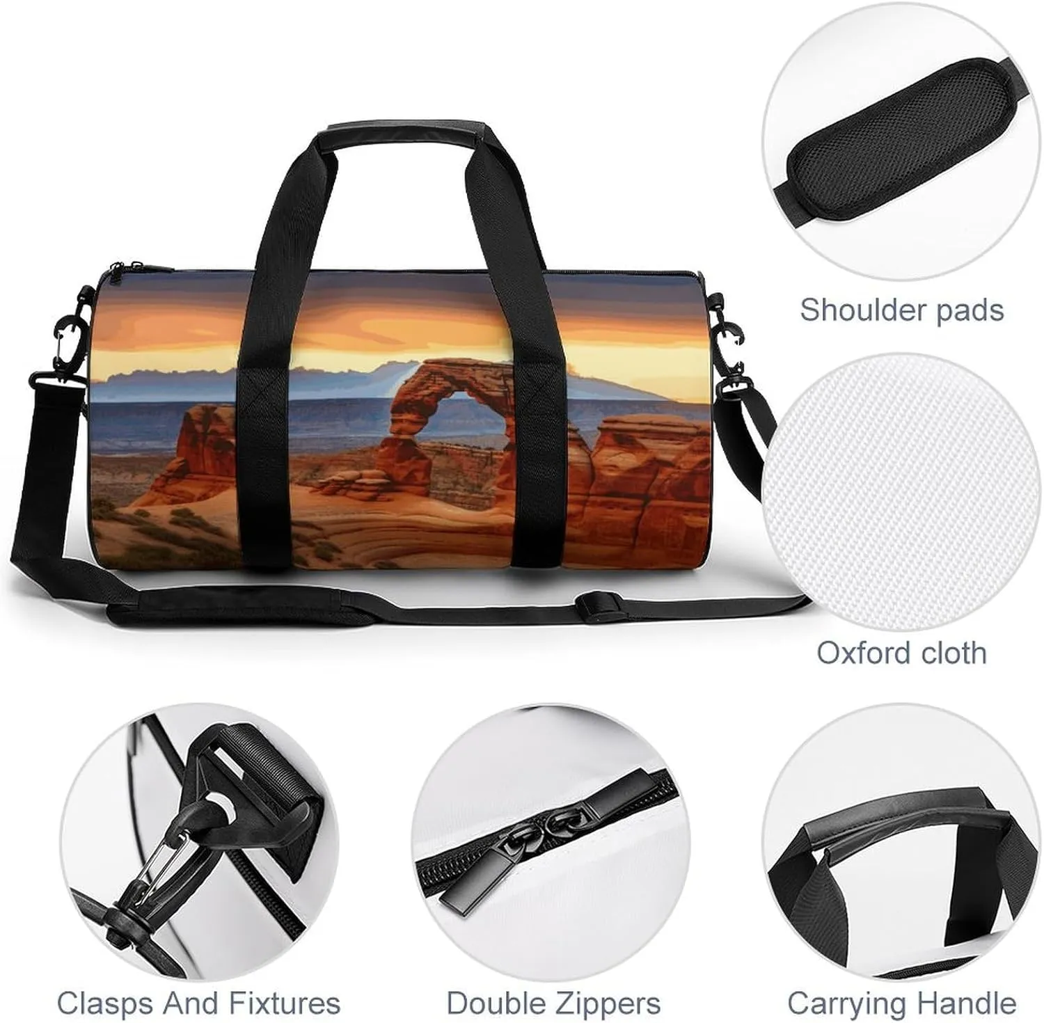 Gym Bags Small Arches National Park Duffel Bag Overnight Bag with Shoe Compartment Carryon Bag for Men Women