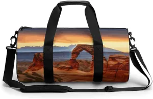 Gym Bags Small Arches National Park Duffel Bag Overnight Bag with Shoe Compartment Carryon Bag for Men Women