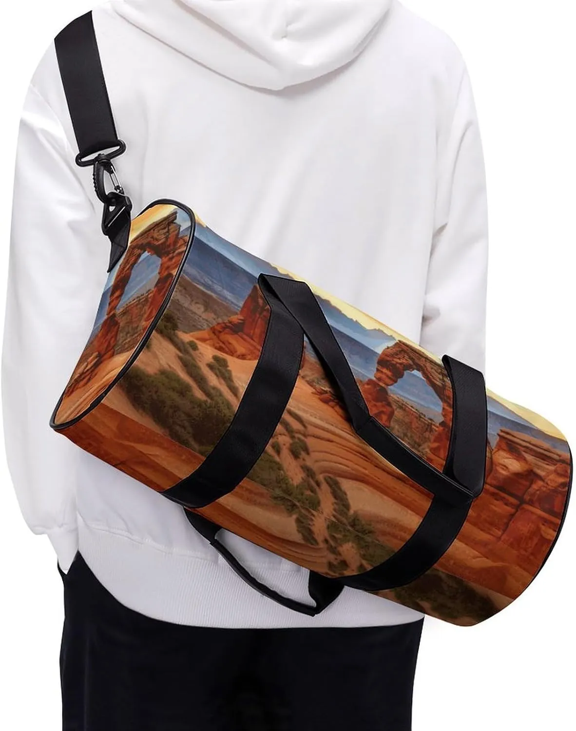 Gym Bags Small Arches National Park Duffel Bag Overnight Bag with Shoe Compartment Carryon Bag for Men Women