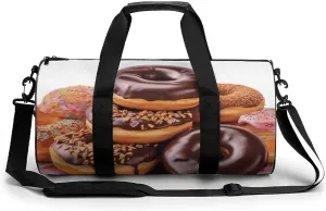 Gym Bags Small Donuts Chocolate Duffel Bag Overnight Bag with Shoe Compartment Carryon Bag for Men Women