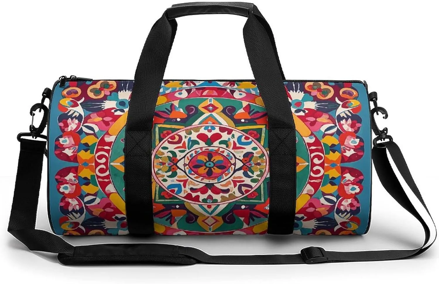 Gym Bags Small Mexican Folk Art Boho Duffel Bag Overnight Bag with Shoe Compartment Carryon Bag for Men Women