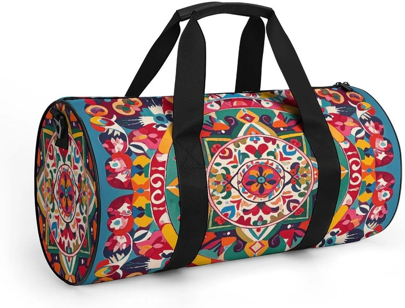Gym Bags Small Mexican Folk Art Boho Duffel Bag Overnight Bag with Shoe Compartment Carryon Bag for Men Women