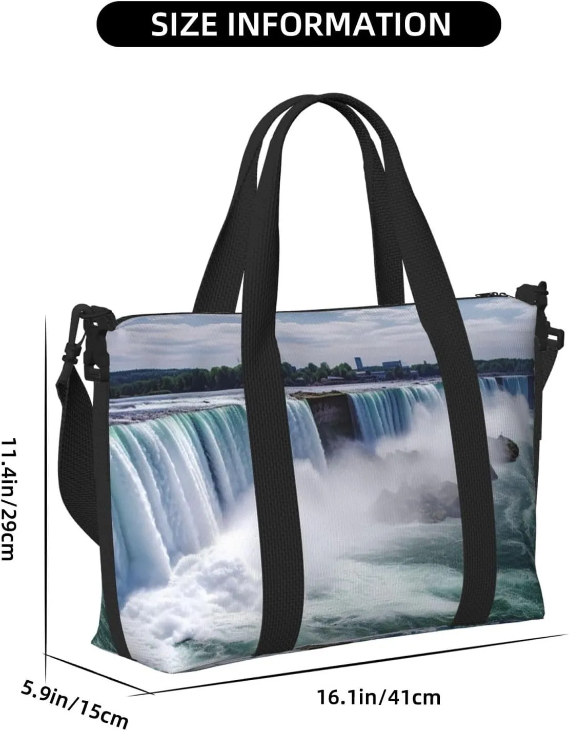 Gym Bags Small Niagara Falls Duffel Bag Overnight Bag with Shoe Compartment Carryon Bag for Men Women