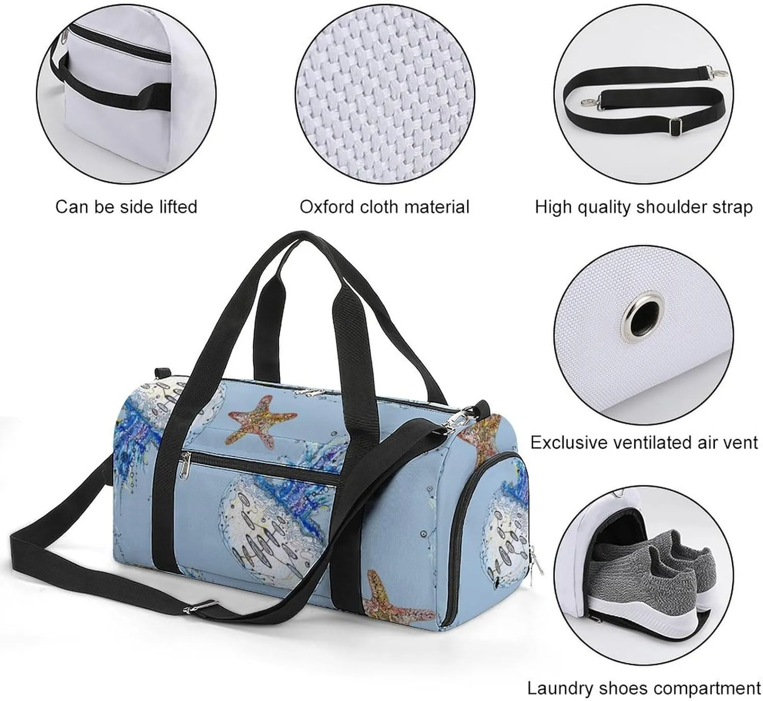 Gym Duffel Bag with Shoe Compartment Wet Pocket, Marines-texture Travel Bag for Men Women, style-3