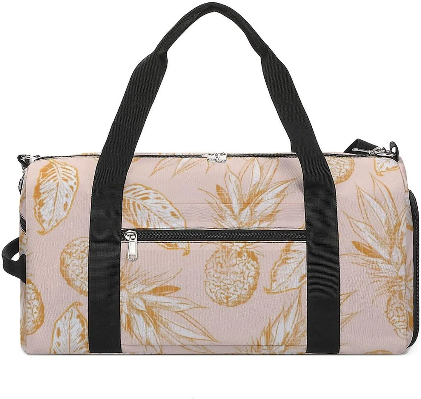 Gym Duffel Bag with Shoe Compartment Wet Pocket, Pineapple Pattern Travel Bag for Men Women