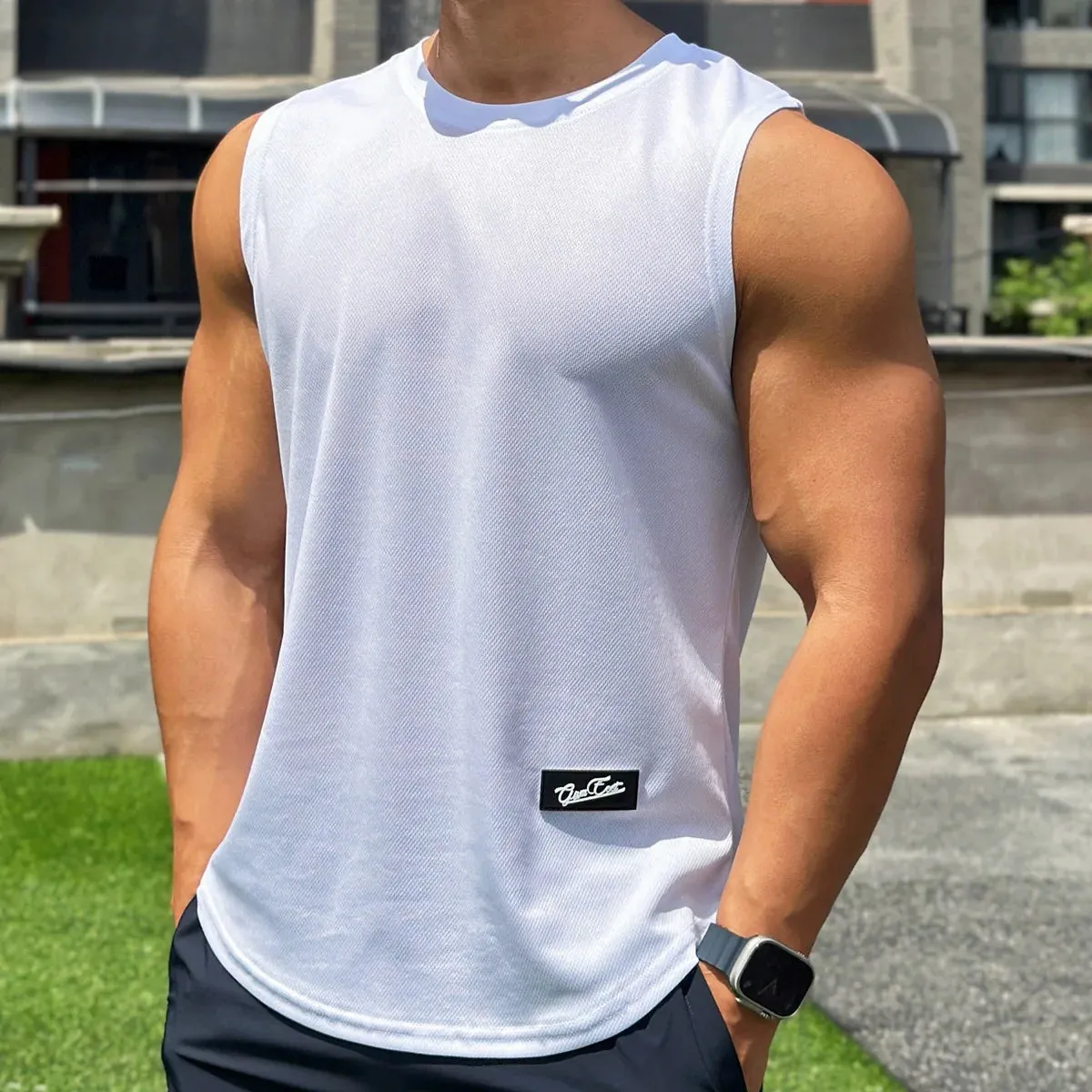 Gym Sleeveless Mesh Sports Breathable Fitness Shirt