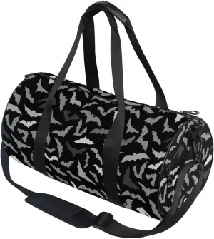 Halloween Bats Round Duffel Sports Bag Lightweight with Inner Pocket Gym Bag for Men Women Duffle Bag for Travel Sports
