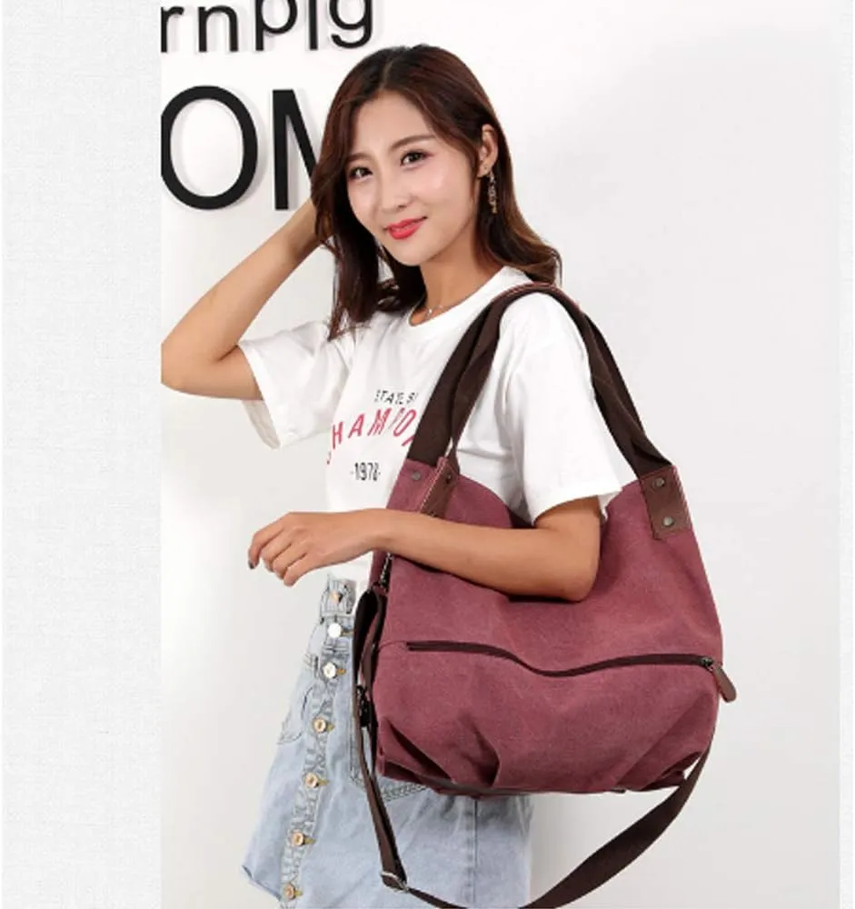 Handbag for Women Satchel Tote Bag Casual Canvas Pouch Handbags Purse Hobo Bag