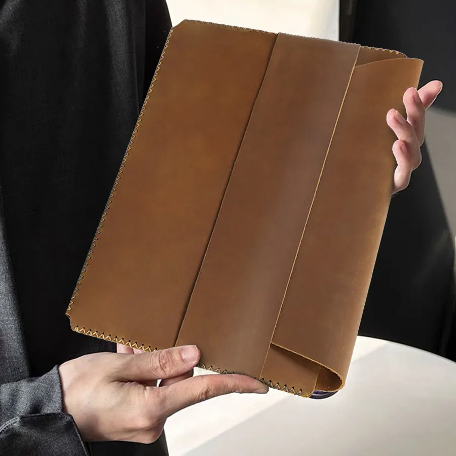 Handmade Slim Waterproof Leather Laptop Sleeve
