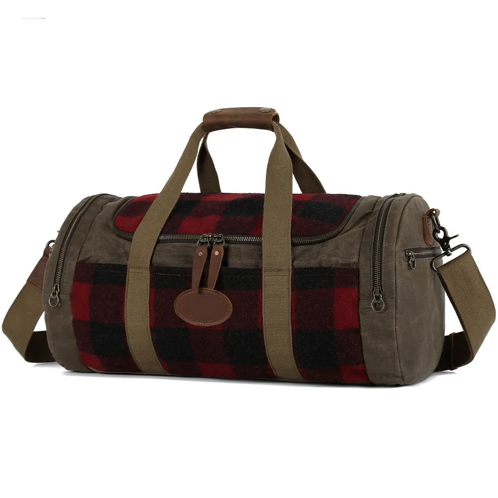 Handmade Vintage Waterproof Canvas Travel Duffel Bag