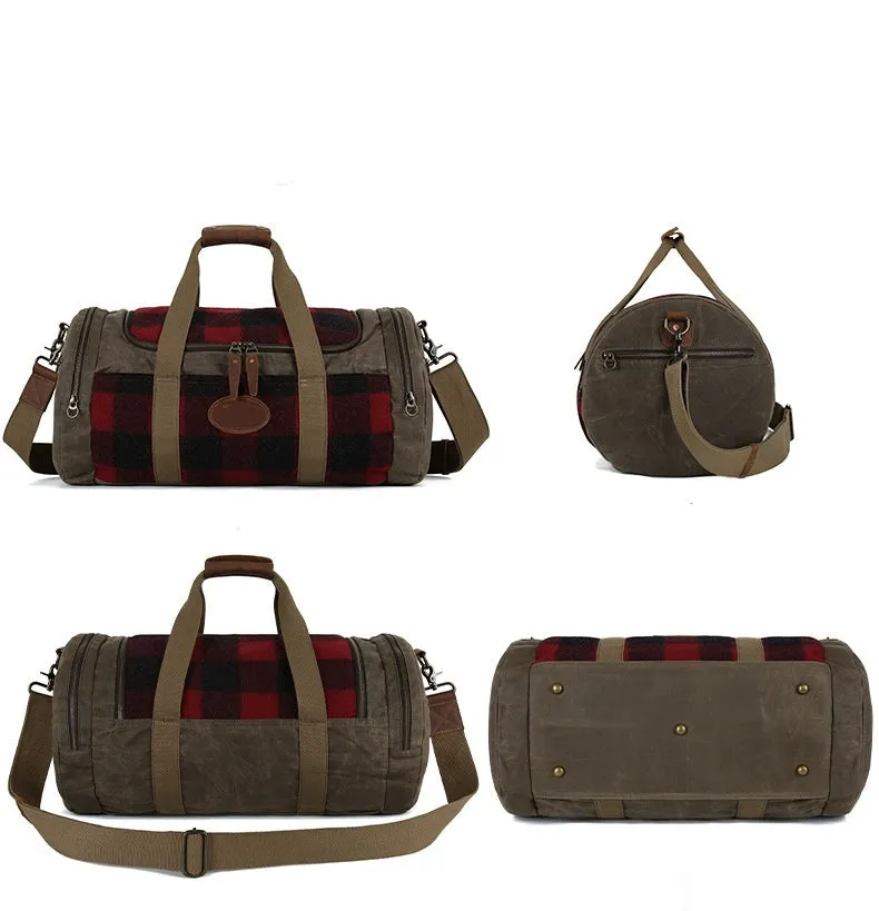 Handmade Vintage Waterproof Canvas Travel Duffel Bag