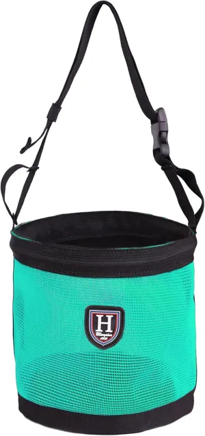Harrison Howard Horse Muzzle Feed Bag Nylon Mesh Grain Feed Bag with Adjustable Strap Mint Large