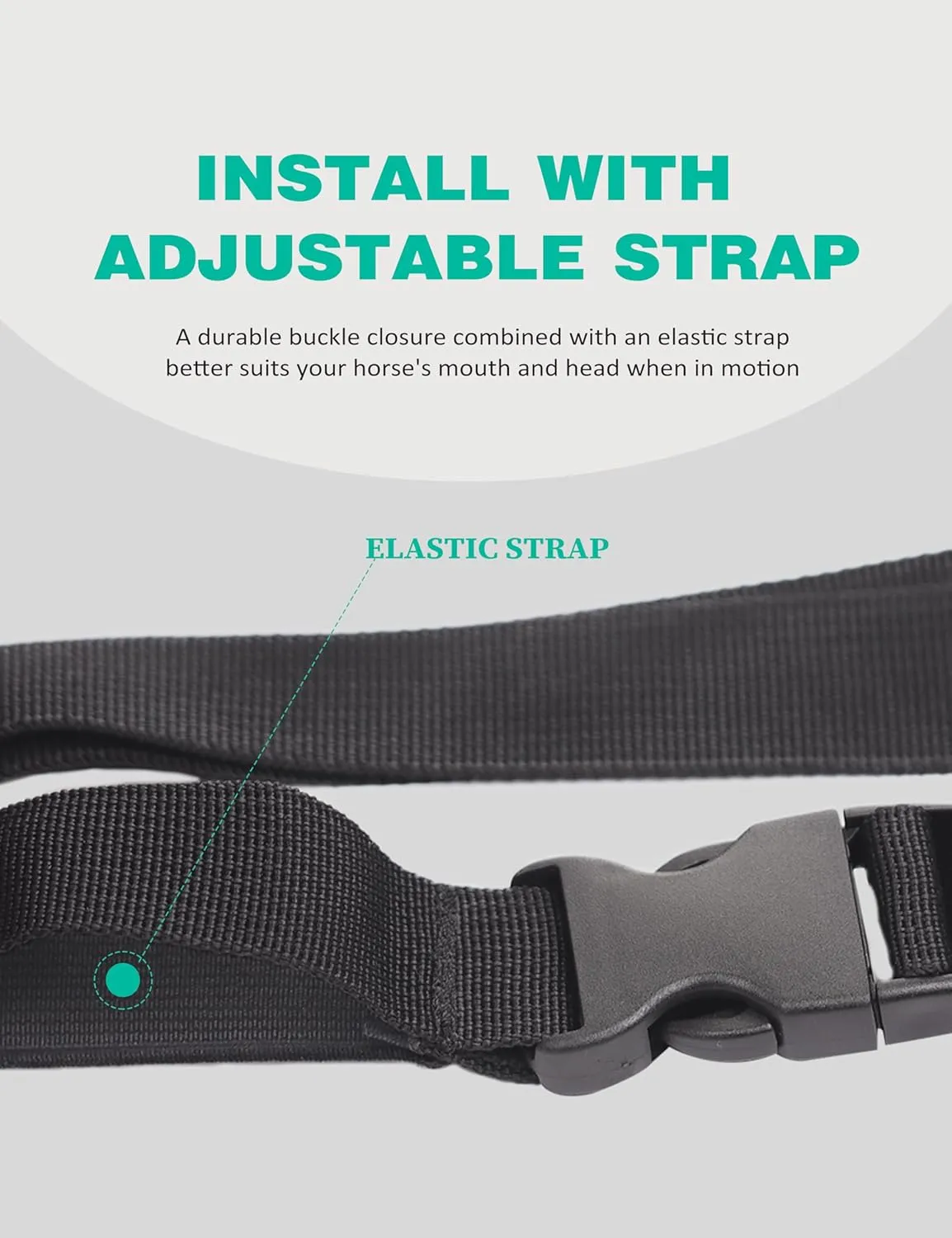 Harrison Howard Horse Muzzle Feed Bag Nylon Mesh Grain Feed Bag with Adjustable Strap Mint Large