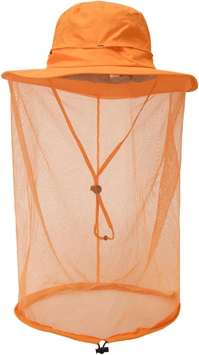 Head Net Hat Nylon Mesh Mosquito Net Sun Hat Face Cover Outdoor Fishing Hiking Camping Gardening