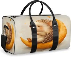 Hedgehog Duffle Bag for Travel, Overnight Weekend Gym Carry On Luggage Bag, Cute Travel Duffel Bag for Men Women