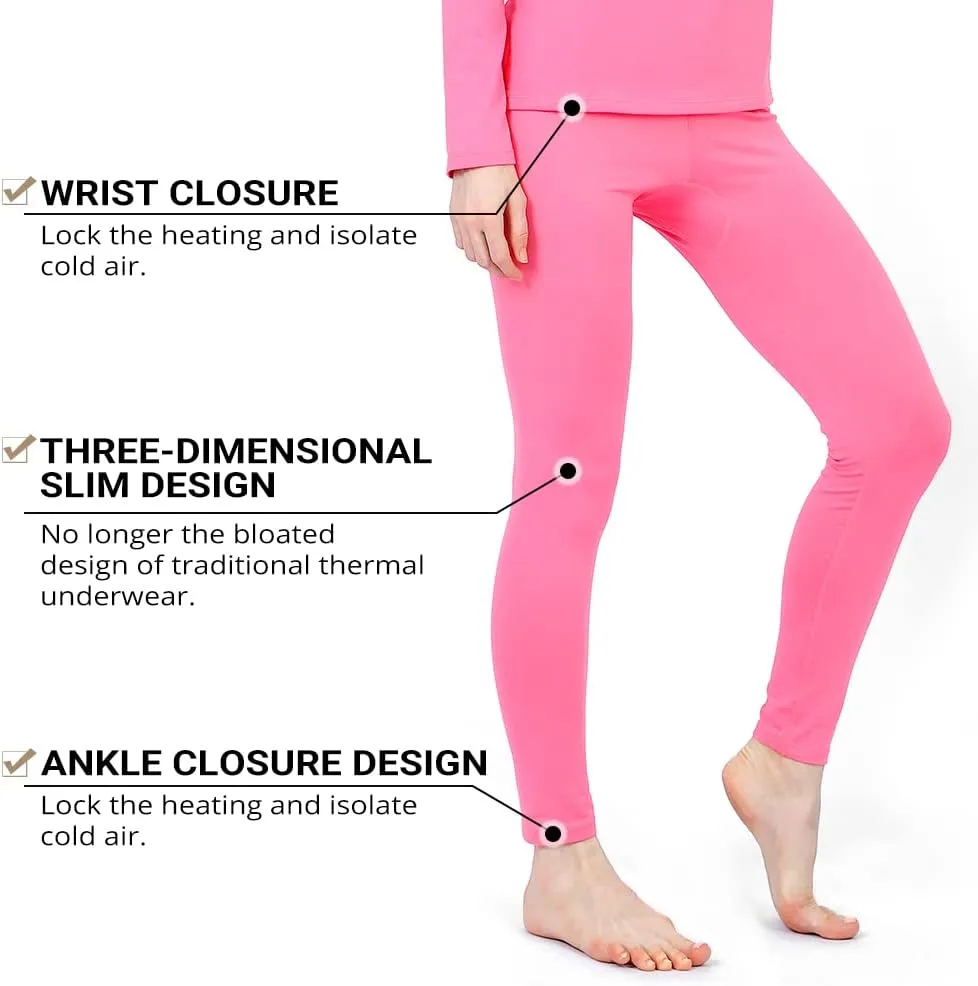 HEROBIKER Thermal Underwear Women Ultra-Soft Set Base Layer Top & Bottom Long Johns with Fleece Lined Winter Warm