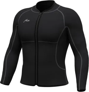 Hevto Men Wetsuit Tops and Vest 3/2mm Neoprene Jacket Surfing Swimming Front Zip Wet Suit for Water Sports