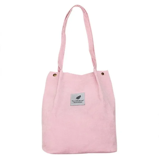 High Capacity Women Corduroy Tote Ladies Casual Shoulder Bag