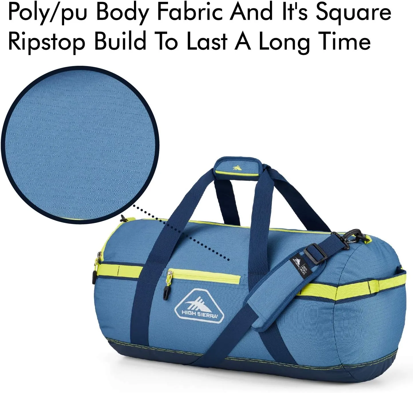 High Sierra Packed Cargo Duffel Bag, Graphite Blue/Rustic Blue/Glow, Medium (30inches)