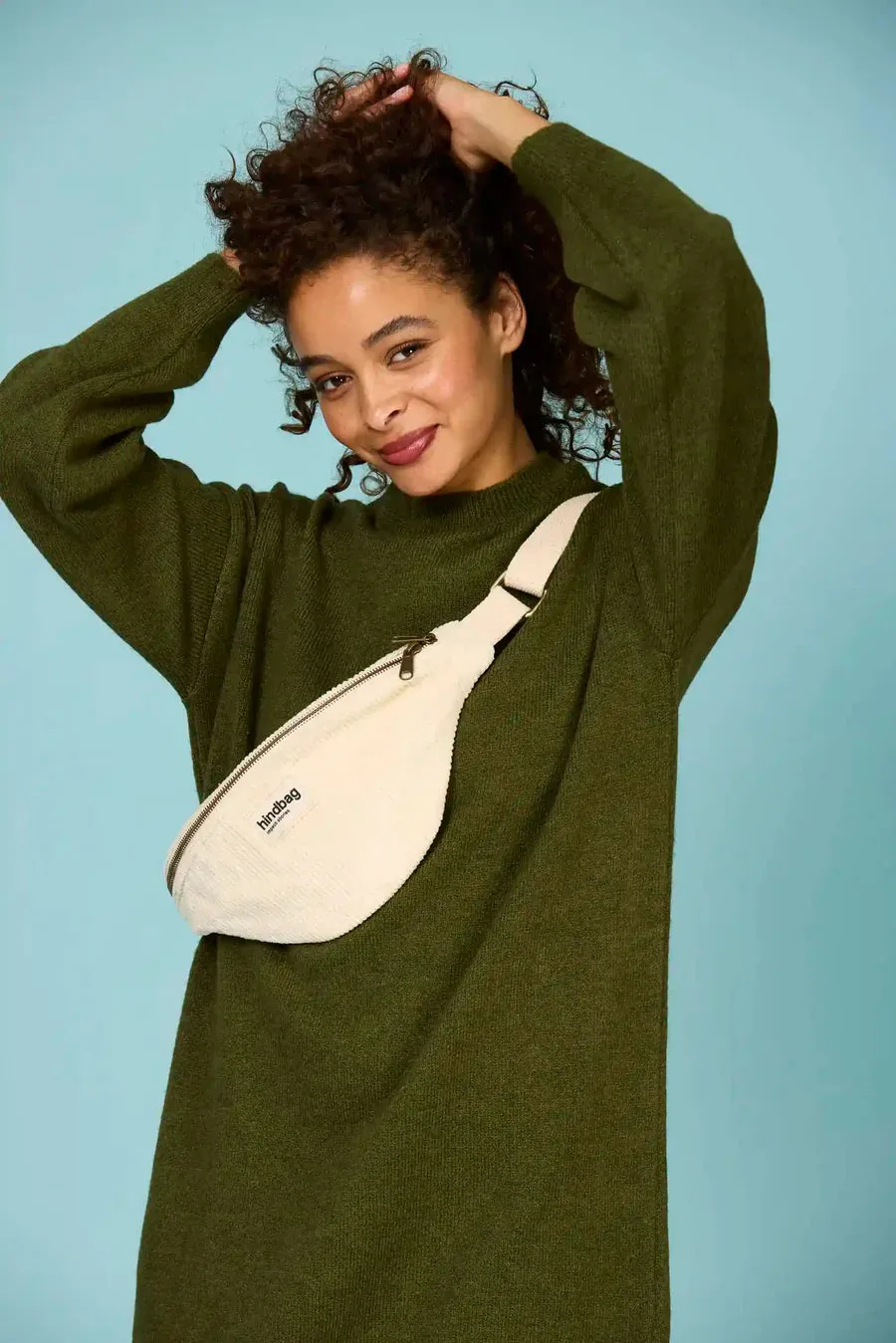 Hindbag Olivia Banana bag - Corduroy Offwhite