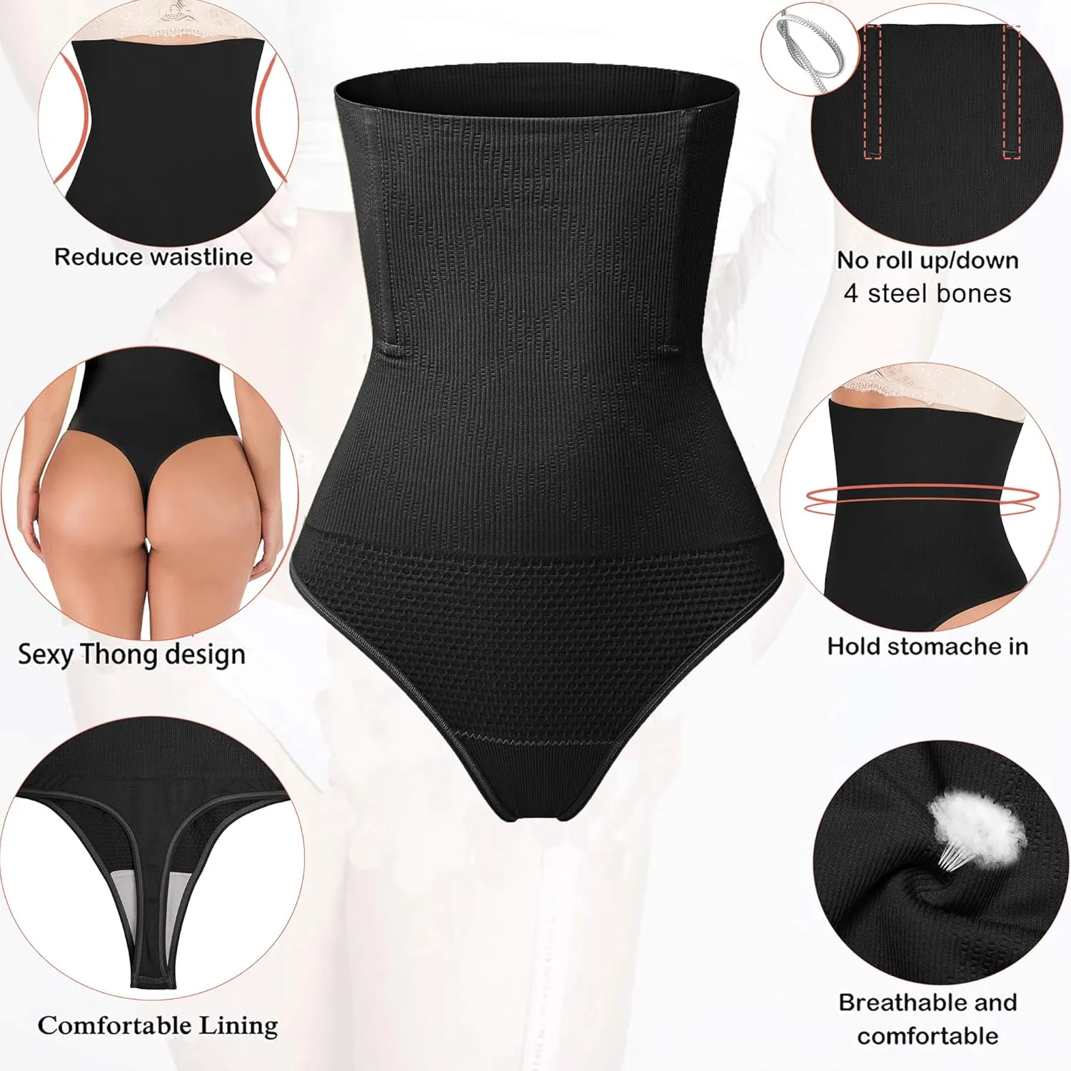 Hioffer 328 Women Waist Cincher Girdle Tummy Slimmer Sexy Thong Panty Shapewear