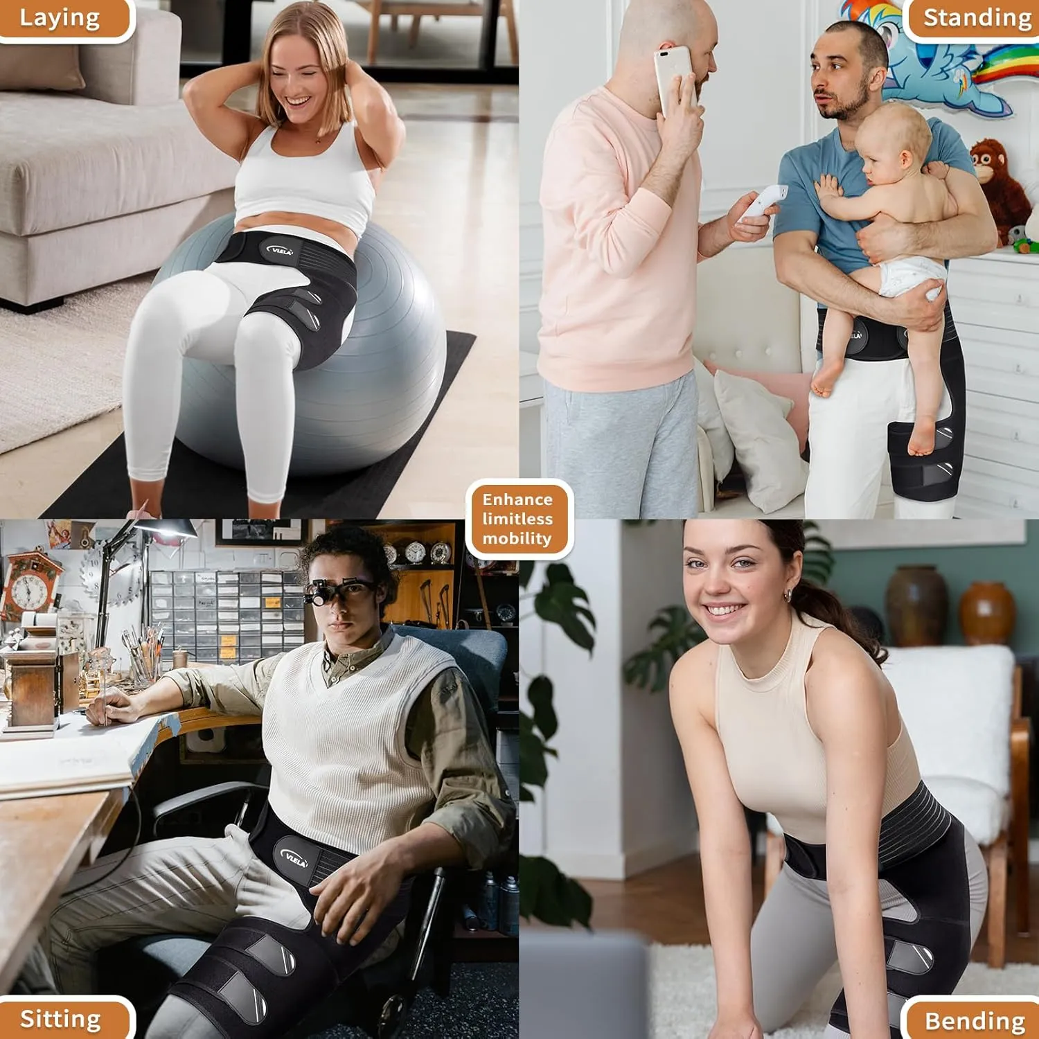 Hip Brace for Sciatica Pain Relief Devices ,Thigh Compression Wrap with Extra Sacroiliac Belt for for Sciatic Nerve Pain,Groin Pulled,Hamstring Strain, SI Joint Support Stabilizer for Men Women (LEFT