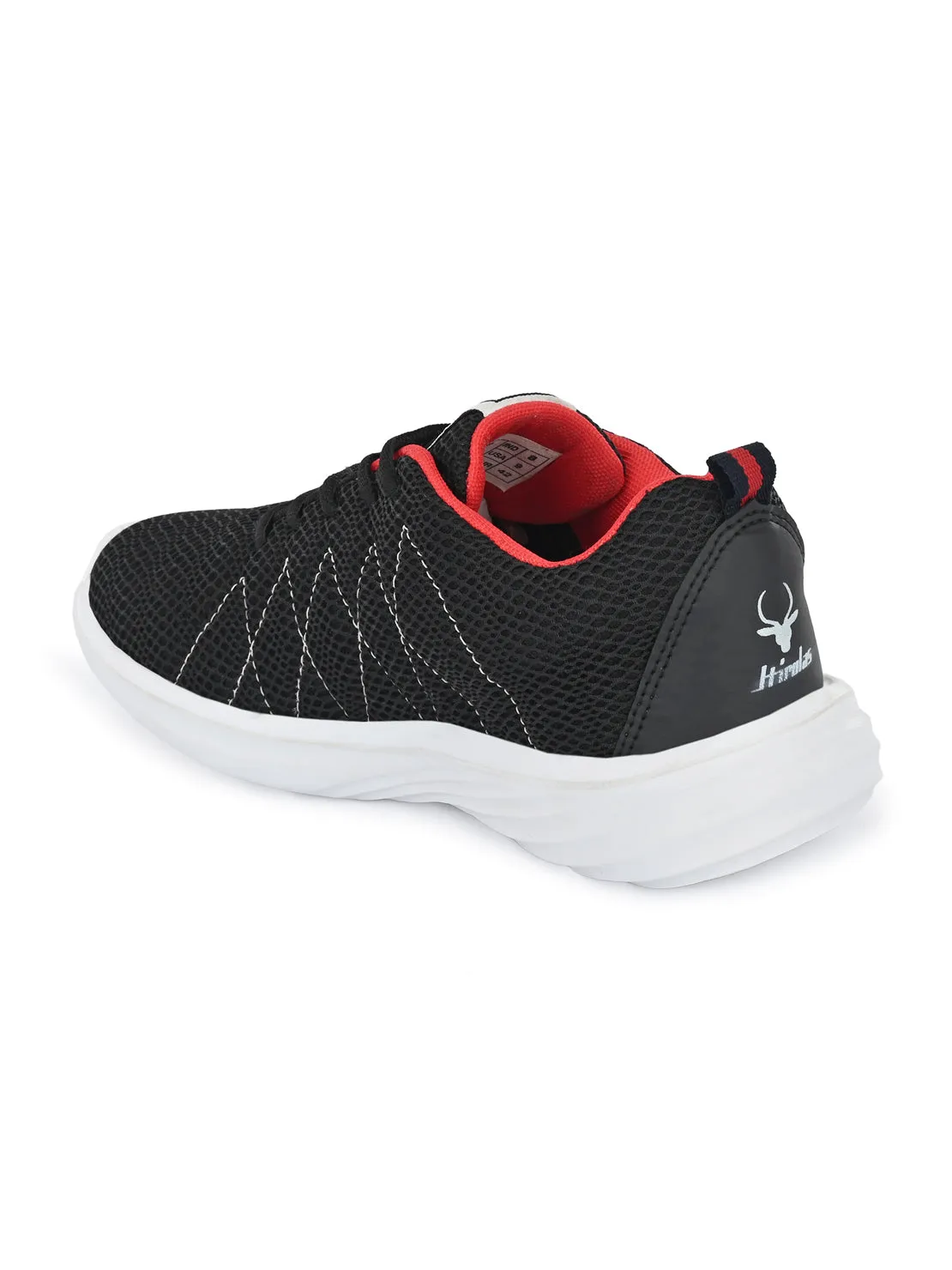 Hirolas® Men's Black Mesh Running/Walking/Gym Lace Up Sport Shoes (HRL2017BLK)
