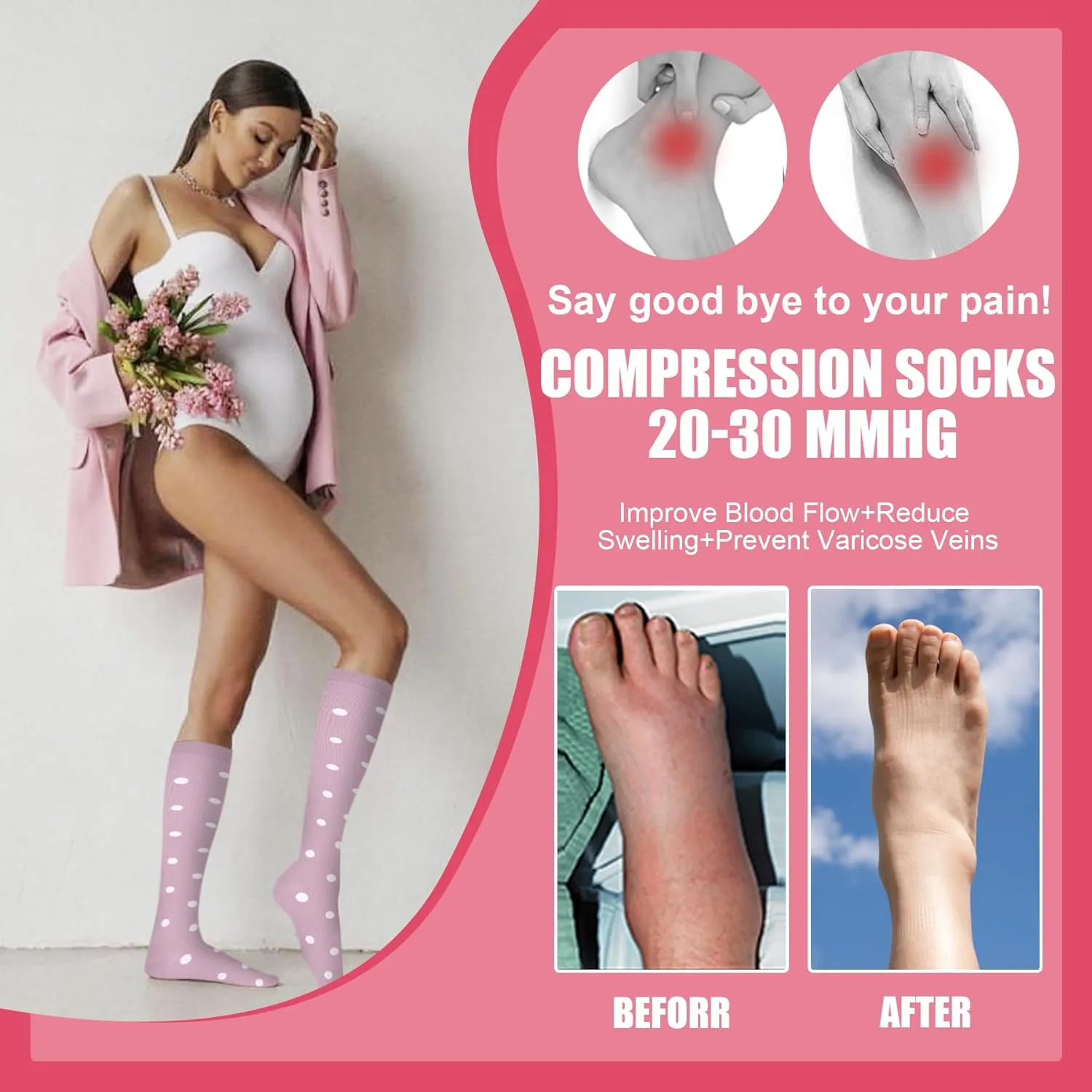 HLTPRO 4 Pairs Compression Socks for Women & Men - Best Support for Medical, Circulation, Nurses, Running, Travel