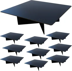 HOBI [Made in Japan Black Iron Table [Set of 10] Jet Black Coated Iron [Rugged and Tough] 7.9 x 6.7 x 2/4.1 inches (20 x 17 x 6/10.5 cm), Heavy Iron, Heat Resistant, Solo, Lightweight, Compact,