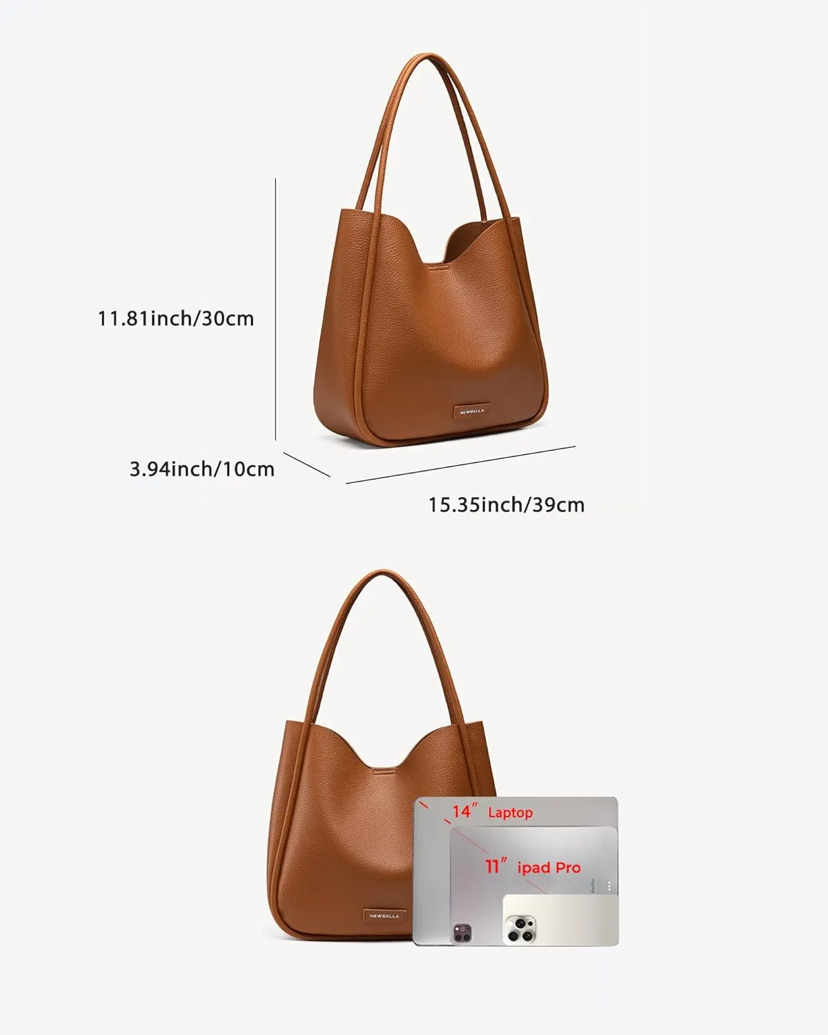 Hobo Purse, PU Leather Shoulder Bag, Tote Handbag for Work and Travel