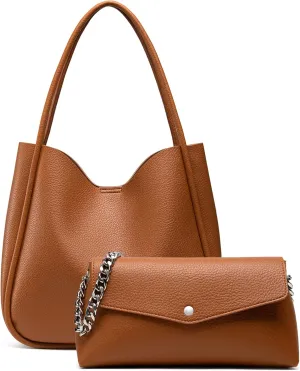 Hobo Purse, PU Leather Shoulder Bag, Tote Handbag for Work and Travel