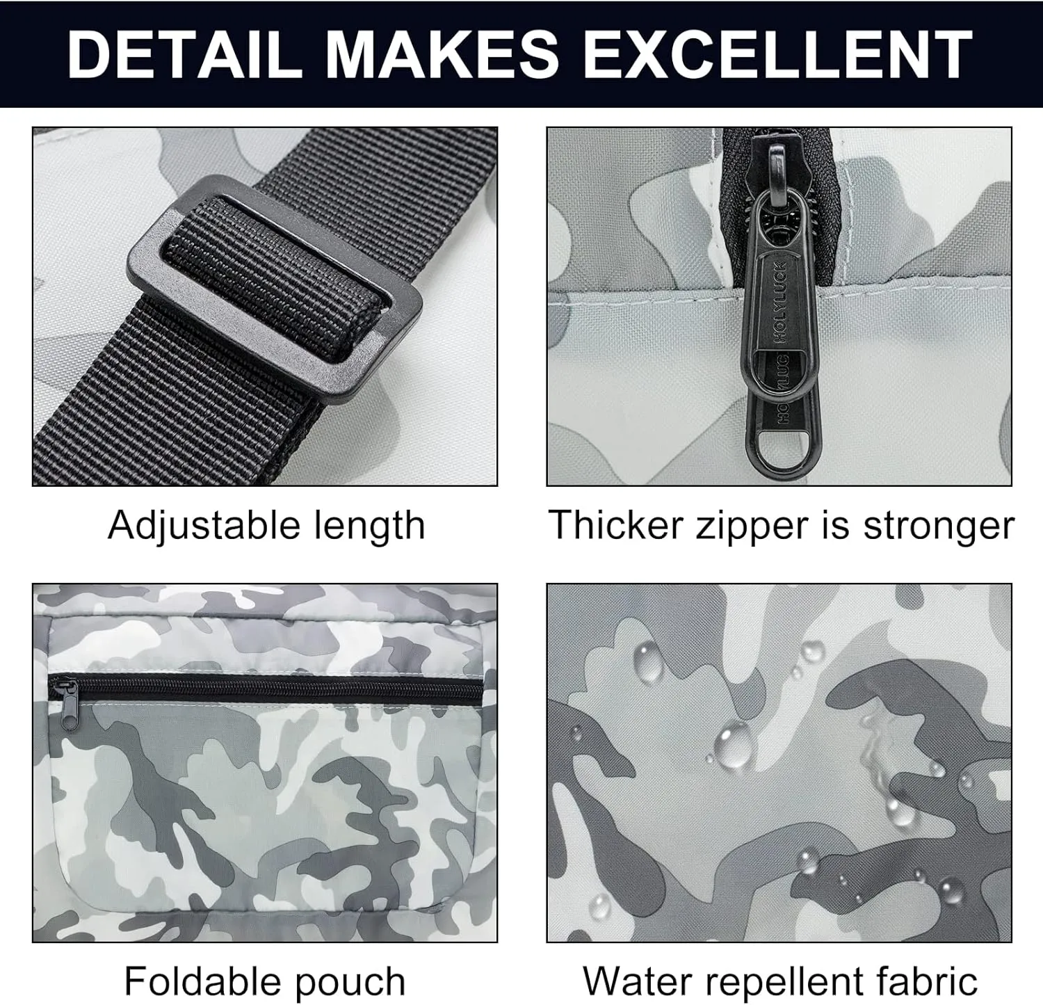 HOLYLUCK Foldable Travel Duffel Bag For Women & Men Luggage Great for Gym (arctic camo)