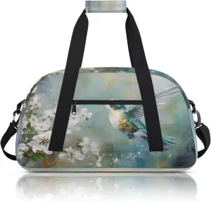 Hummingbird Vintage Small Gym Bag 18 inch Carry On Duffel Bag for Weekender Travel Sports Workout Yoga Gymnastics Dance Ballet