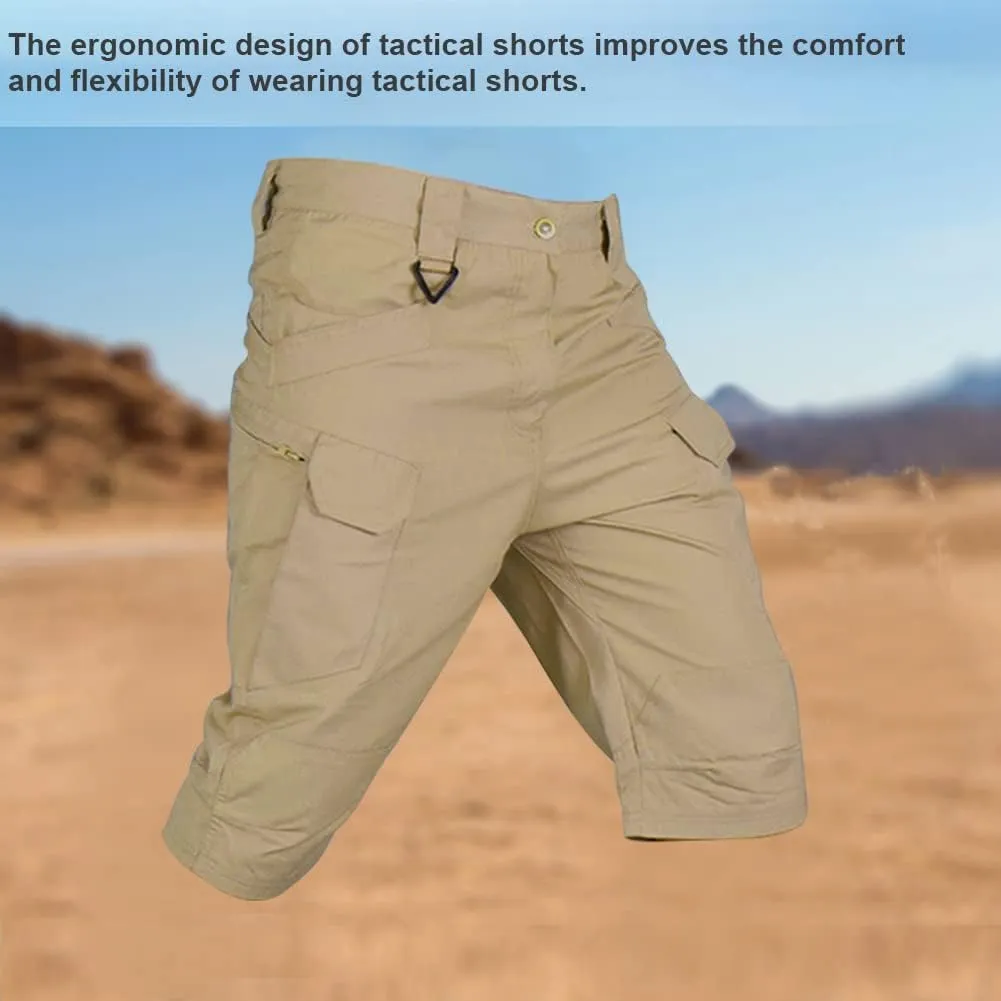 HYCOPROT Men's Tactical Cargo Shorts Waterproof Lightweight Work Short Quick Dry Military Multi Pockets Ripstop for Hiking