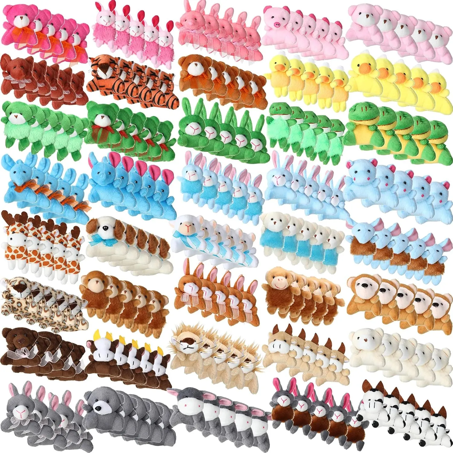 HyDren 200 Pcs Mini Stuffed Animals Bulk for Kids Tiny Critter Animals Plush for Easter Egg Fillers Basket Stuffers Birthday Party Gifts Piñata Favors Classroom Carnival Prizes